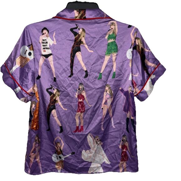 Taylor Swift Inspired Pajama Set Print Satin  2 Pc Set Pjs XS/SM - Picture 5 of 8